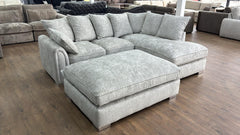 Chiswick Fabric Left/Right Hand Pillow Back Corner Sofa and Footstool