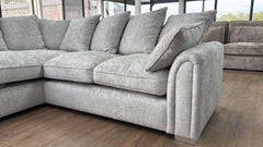 Chiswick Fabric Left/Right Hand Pillow Back Corner Sofa and Footstool