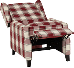 Kensington Recliner Chair Red Tartan Fabric