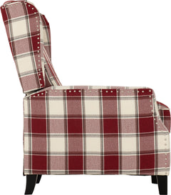 Kensington Recliner Chair Red Tartan Fabric