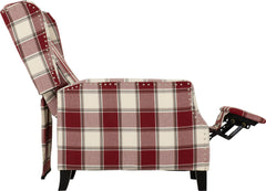 Kensington Recliner Chair Red Tartan Fabric