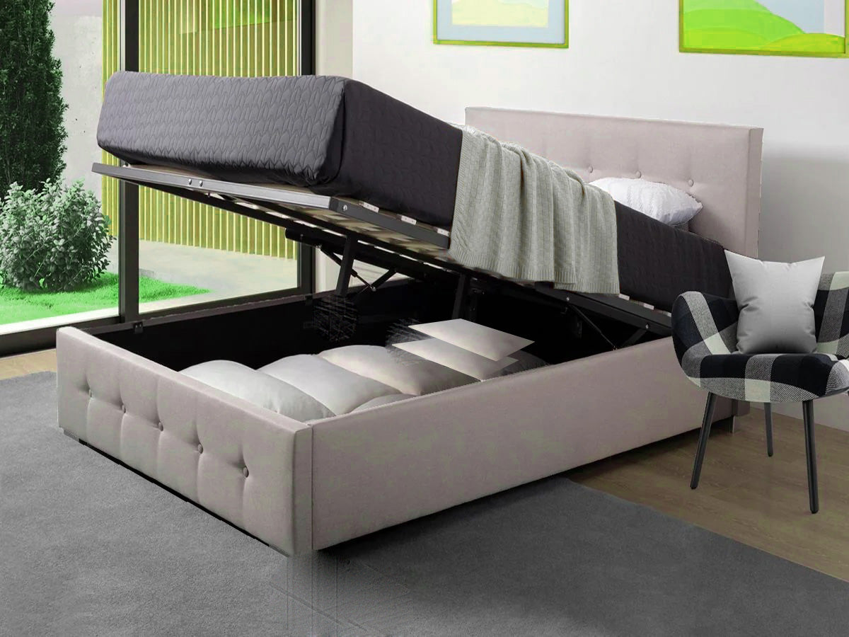 Kora Bed Frame With Ottoman Lift Up Storage Option