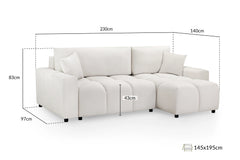 Luki Sofabed Universal Corner Sofa Bed With Storage