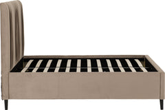 Maine 5' Bed Taupe Velvet Fabric