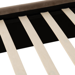 Maine 5' Bed Taupe Velvet Fabric