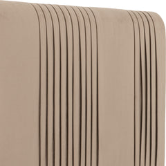 Maine 4'6" Bed Taupe Velvet Fabric