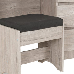Malvern 3 Drawer Dressing Table Set Urban Snow/Steel Fabric