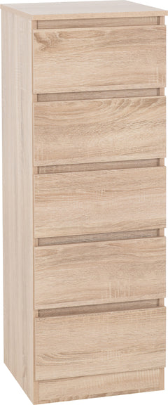 Malvern 5 Drawer Narrow Chest