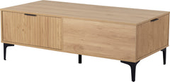 Miami 2 Drawer Coffee Table Oak Effect/Black