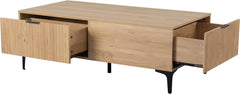 Miami 2 Drawer Coffee Table Oak Effect/Black