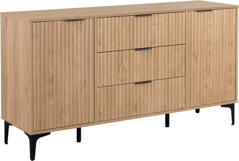 Miami 2 Door 3 Drawer Sideboard Oak Effect/Black