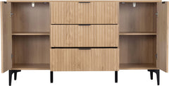 Miami 2 Door 3 Drawer Sideboard Oak Effect/Black