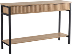 Miami 2 Drawer Console Table Oak Effect/Black