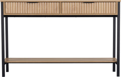 Miami 2 Drawer Console Table Oak Effect/Black