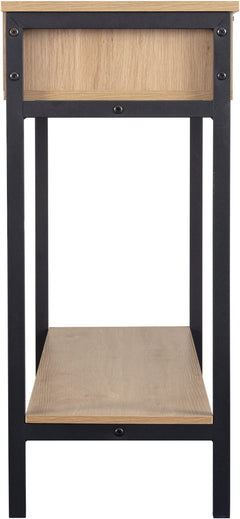 Miami 2 Drawer Console Table Oak Effect/Black