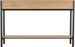 Miami 2 Drawer Console Table Oak Effect/Black