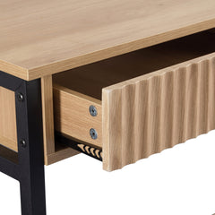 Miami 2 Drawer Console Table Oak Effect/Black