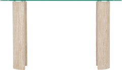 Modena Console Table Clear Glass/Cream Marble Effect