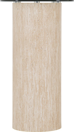 Modena Console Table Clear Glass/Cream Marble Effect