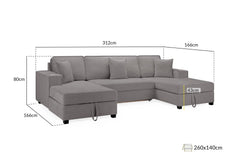 Milan Sofabed Universal Corner Sofa Bed With Storage