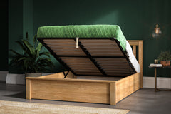 Woodbridge Contemporary Solid Oak Wood Ottoman Bed Frame