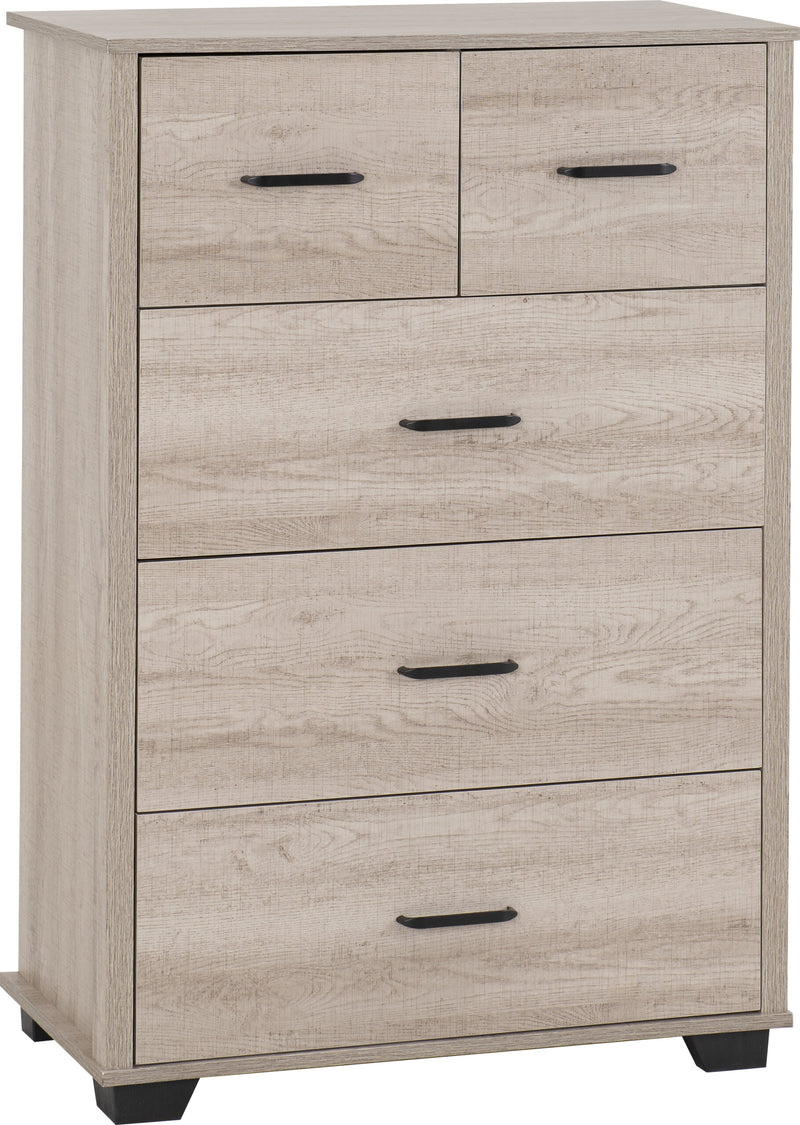 Oliver 3+2 Drawer Chest Light Oak Effect