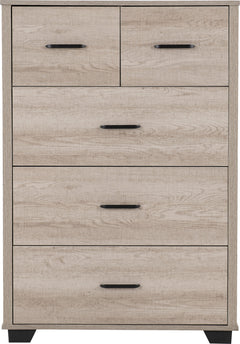 Oliver 3+2 Drawer Chest Light Oak Effect