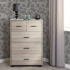 Oliver 3+2 Drawer Chest Light Oak Effect