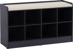 Portland Shoe Bench Navy Blue/Cream Fabric