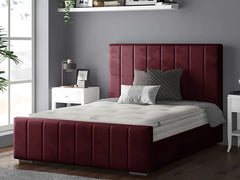 Perth Slatted Bed Frame With Ottoman Lift Storage Option - Plush Velvet Plum