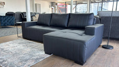 Hugo Sofabed Black Leather Right/Left Hand Corner Sofa Bed