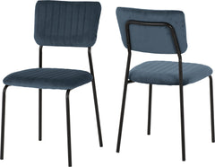 Sheldon Chair (Box of 4) Navy Blue Velvet Fabric