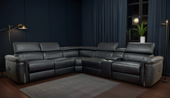 Somerville Electric Recliner Sofa Large Corner Genuine Leather