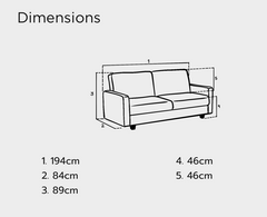 Hive Sofa Bed Dark 3-Seater Bed Settee With Storage