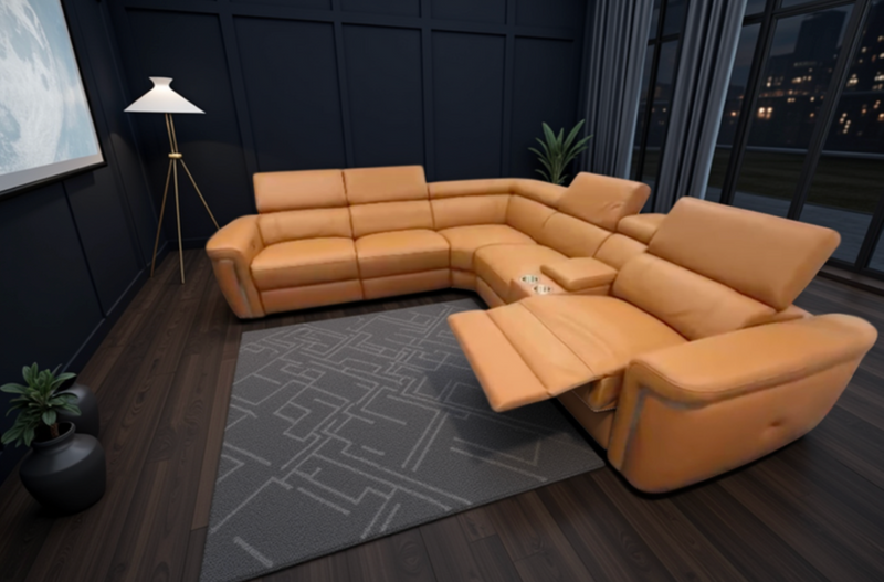 Somerville Electric Recliner Sofa Large Corner Genuine Leather