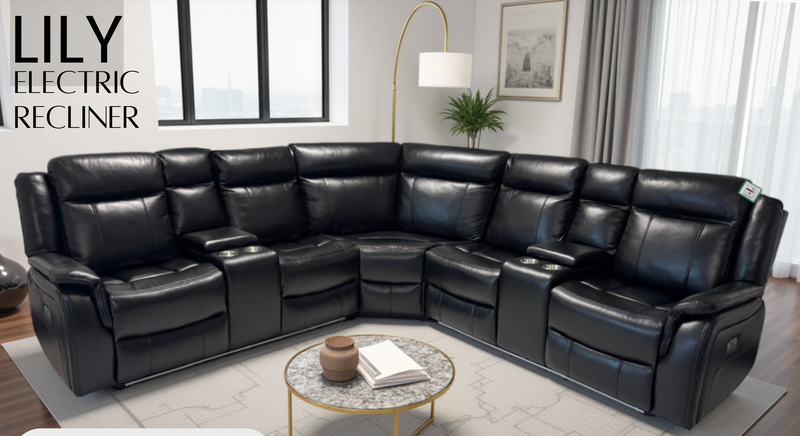Lily Electric Recliner 5-Seater Corner Sofa Set