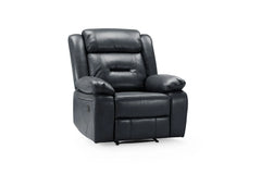 Novie Manual Recliner Sofa Leather Armchair Black OR Grey
