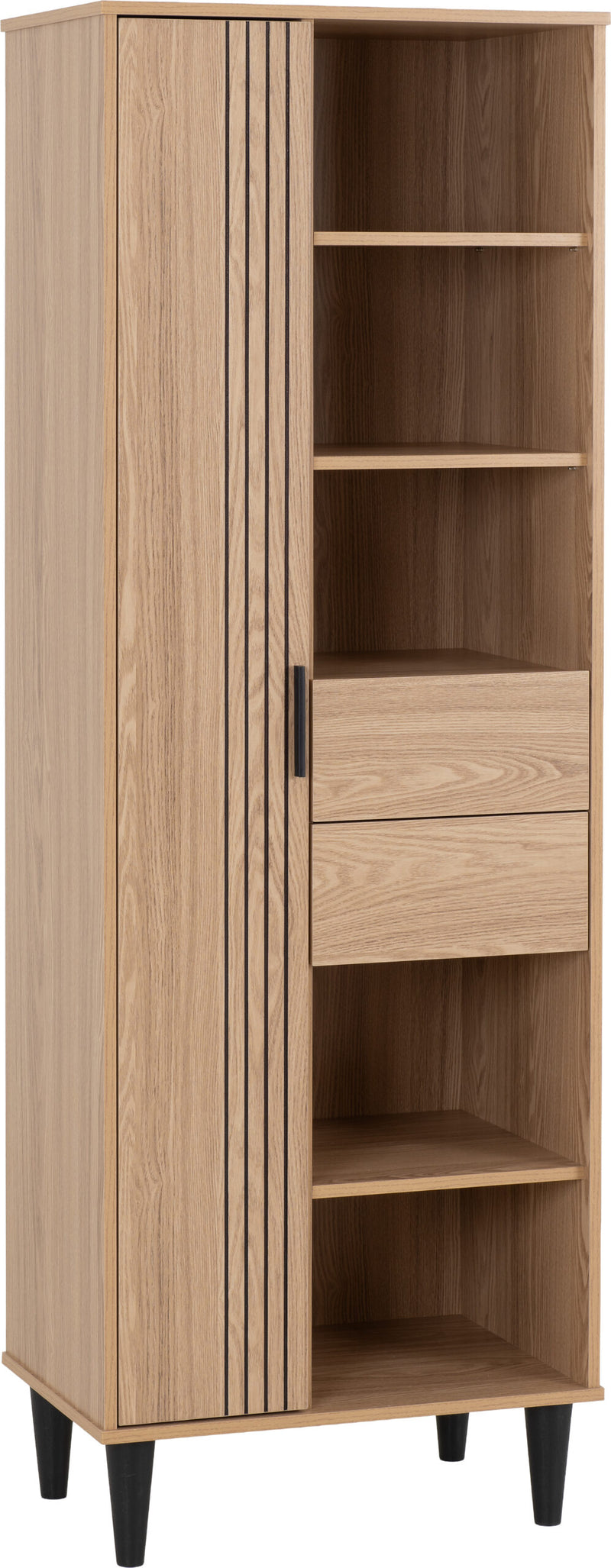 Tessa 1 Door 2 Drawer Bookcase Unit Natural Oak Effect