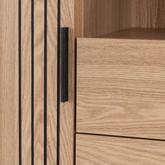 Tessa 1 Door 2 Drawer Bookcase Unit Natural Oak Effect