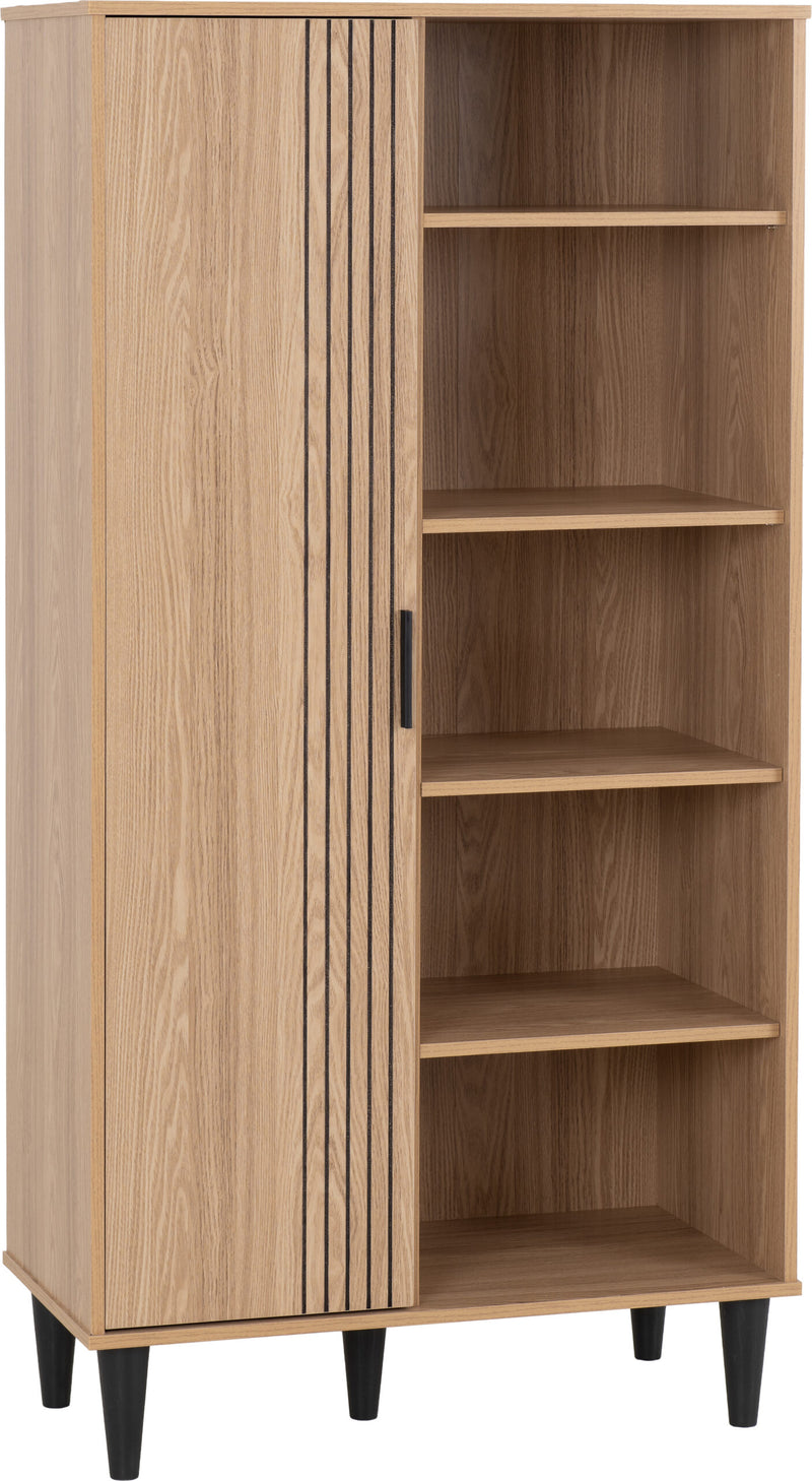Tessa 1 Door Bookcase Unit Natural Oak Effect