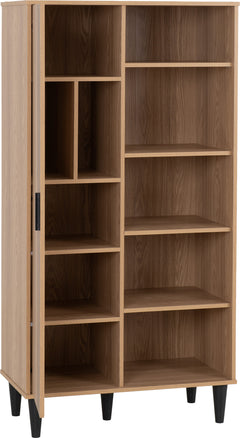 Tessa 1 Door Bookcase Unit Natural Oak Effect