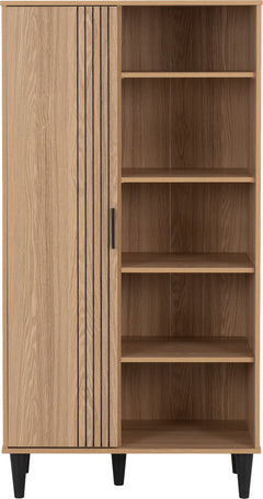 Tessa 1 Door Bookcase Unit Natural Oak Effect