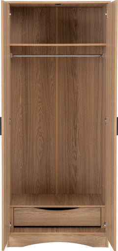 Tessa 2 Door Wardrobe Natural Oak Effect