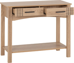 Tessa 2 Drawer Console Table Natural Oak Effect