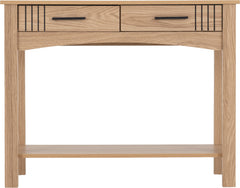 Tessa 2 Drawer Console Table Natural Oak Effect