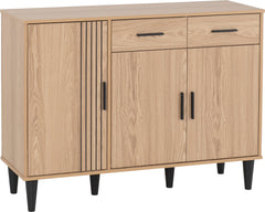 Tessa 3 Door 2 Drawer Sideboard Natural Oak Effect