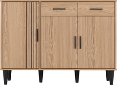 Tessa 3 Door 2 Drawer Sideboard Natural Oak Effect