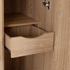 Tessa 3 Door Mirrored Wardrobe Natural Oak Effect