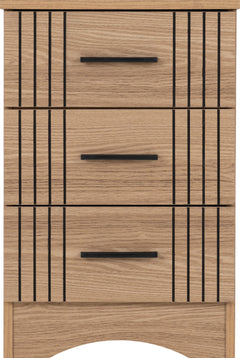 Tessa 3 Drawer Bedside Natural Oak Effect