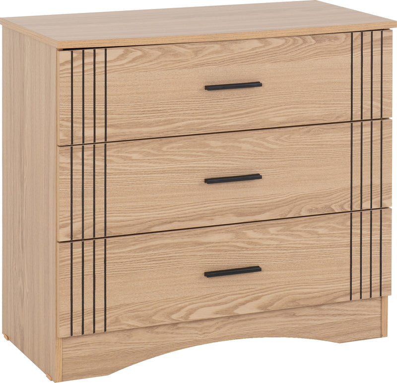 Tessa 3 Drawer Chest Natural Oak Effect